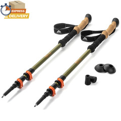 Brand Aluminum Adjustable Quick Lock Trekking Poles with Cork Grip, 2 Hiking
