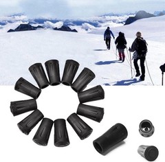 6-Pack Trekking Pole Rubber Feet Tips – Standard Fit 11mm Protection & Stability