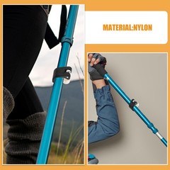 4 Sets Trekking Pole Clips Lock Nylon for Hiking Climbing Outdoor Use