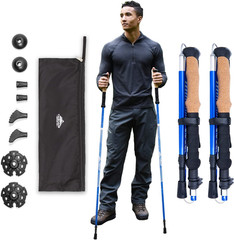 Lightweight Aircraft-Grade Aluminum Trekking Poles with Extended down Grip plus