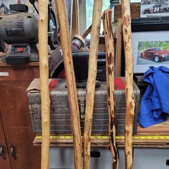 CUSTOM CEDAR STICKS TREK HIKE CAMP PARACORD OR LEATHER WRAP OR LANYARD+COMPASS