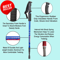 2 Pack Collapsible Trekking Poles Lightweight Anti Shock Adjustable Hiking – US