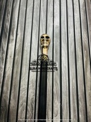 AURA 37″ Skull Brass Handle Walking Stick Rosewood Cane Grandfather/Mother Gift
