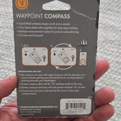 UST WayPoint Compass Clear Orange Waterproof Lightweight Hiking w/ Neck Lanyard