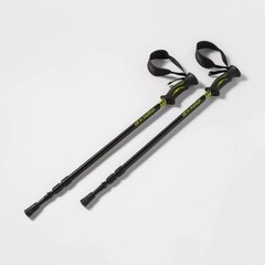 ALL IN MOTION 2PK ADJUSTABLE TREKKING POLES: ALUMINUM, RUBBER HANDLES – BLACK