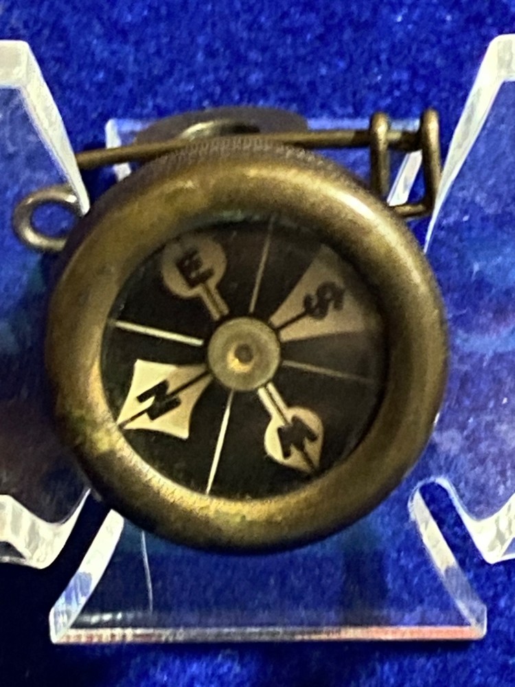 Old Marbles Gladstone Brass Compass Pin On
