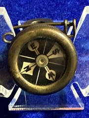 Old Marbles Gladstone Brass Compass Pin On