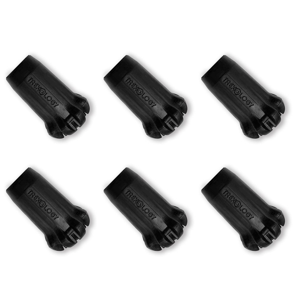 Black Trekking Pole Tips Replacement Hiking Walking Stick End Caps Rubber