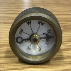 Marbles Metal Compass Bronze w/ Clip Attachment Direction Measurement