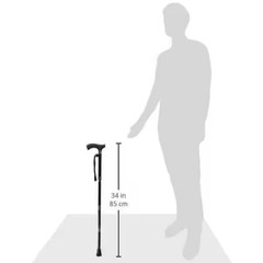 Luxury Folding Walking Stick, 32 in to 37 In, Cane with Water Resistant Bag, Wri
