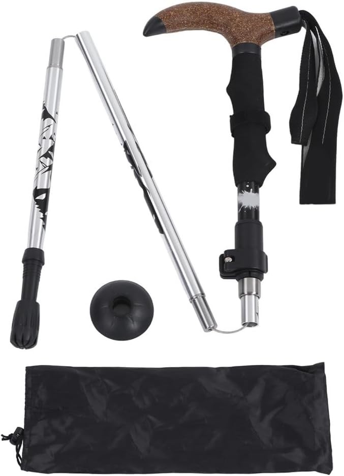 Aluminum Trekking Poles, Adjustable Collapsible 30-110cm Walking Sticks with