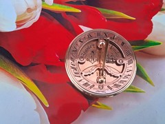 Solid Brass Sundial Compass With Engraved Sundial Compass Item.