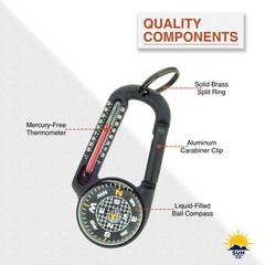 Sun Company TempaComp – Ball Compass and Thermometer Carabiner