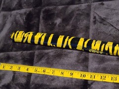 47″ Hand Crafted Wooden Walking Stick/Staff-(BUMBLEBEE DESIGN) w YELLOW/BLK TOP