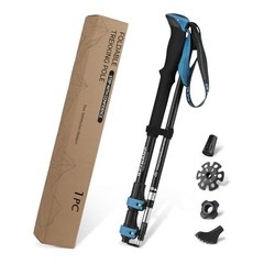 GPTCAMP Collapsible Hiking Sticks,Lightweight Folding Trekking Blue(1 Pole)