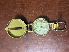 Vintage engineer directional compass, Brass color, Used