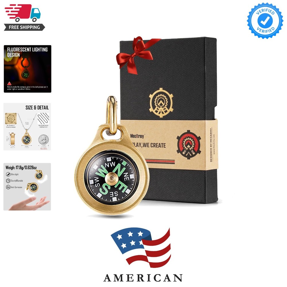 Mini Titanium/Brass Compass, Waterproof Pocket Compass for Hiking & Survival,…