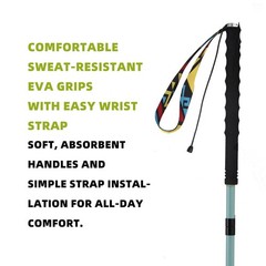 Ultra Light Carbon Fiber Trekking Poles – Collapsible Hiking Sticks 125Cm
