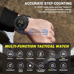 AVTREK Mens Outdoor Sport Tactical Survival Watches Hiking Digital Wrist GREEN