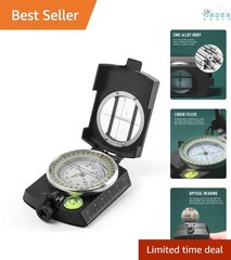 Military Compass Waterproof Impact-Resistant Curved Lensatic for Hiking Survival