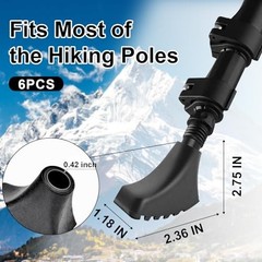 6Pcs Replacement Cane Tips – Walking Sticks Accessories, Fit Most Trekking Shoe