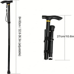 Telescopic Walking Stick Outdoor Hiking Trekking Poles Aluminum Alloy Metal Fold