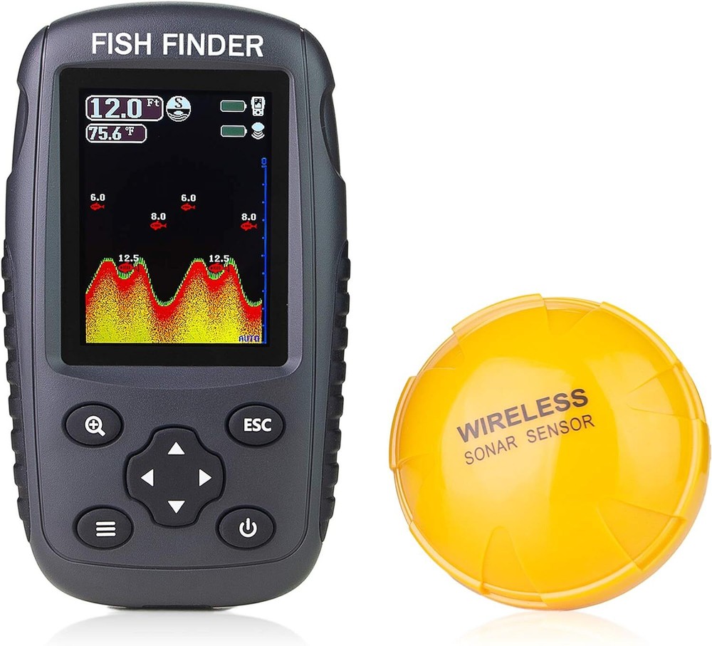 Portable Rechargeable Fish Finder Wireless Sonar Sensor Fishfinder Depth Locator