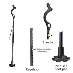 Posture Walking Cane for Men and Women with Adjustable Heights Folding 10 Level