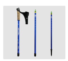 Pair 2 Trekking Walking Hiking Sticks Poles Adjustable 3 Section Anti-shock