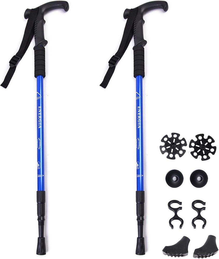 Lightweight Adjustable Walking Sticks with Anti-Slip Handle Design 1 Pair