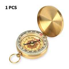 Portable Brass Pocket Compass with Luminous Dial, Vintage Pocket Watch Compass