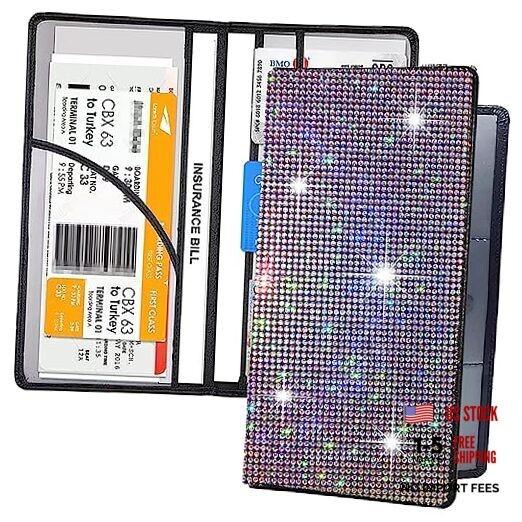 Bling Rhinestone Car Registration and Medium Rhinestone aurora borealis
