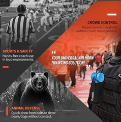Ultra-Compact Nylon Holder for.4oz Air Horns(NOT Include Air Horn)，Bear/Dog 1