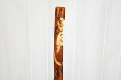 Wood Spirit Hardwood Walking Stick, Hand Carved Staff, Made in the USA, Custom