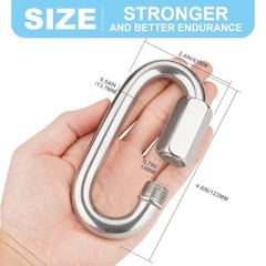 Chain Links, 1Pcs(18-8) Heavy Duty Stainless Steel Carabiner, 4.8 Inch 304