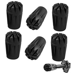 6 Pack Hiking Walking Sticks Rubber Tips, Replacement Tips Angle Tips