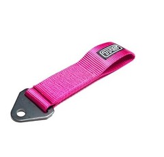 Fabric Tow Loop Strap Fixed Length for Front or Rear Bumper, High Pink