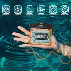 Pack Waterproof Car Key FOB Case Floating Wallet Pouch for 2 Orange + Orange