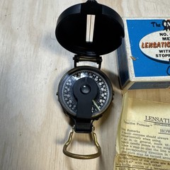 Vintage The A Line No. 680 Metal Lensatic Compass With Stopper W/ Box