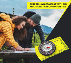 Turnonsport Orienteering Compass – Advanced Scout Compass for Hiking, Camping, a