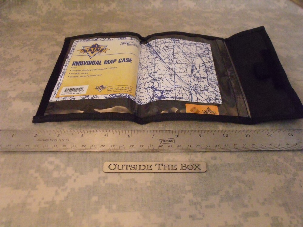 US Military “Individual Map Case” BLACK Nylon, Weatherproof Document Protector