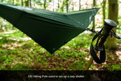 DD Aluminum Adjustable Trekking Hiking Poles (2x) Olive Green