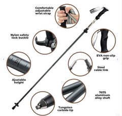 Qunature Hiking Poles,Trekking Poles,Foldable Adjustable 110–130 cm,Ultralight