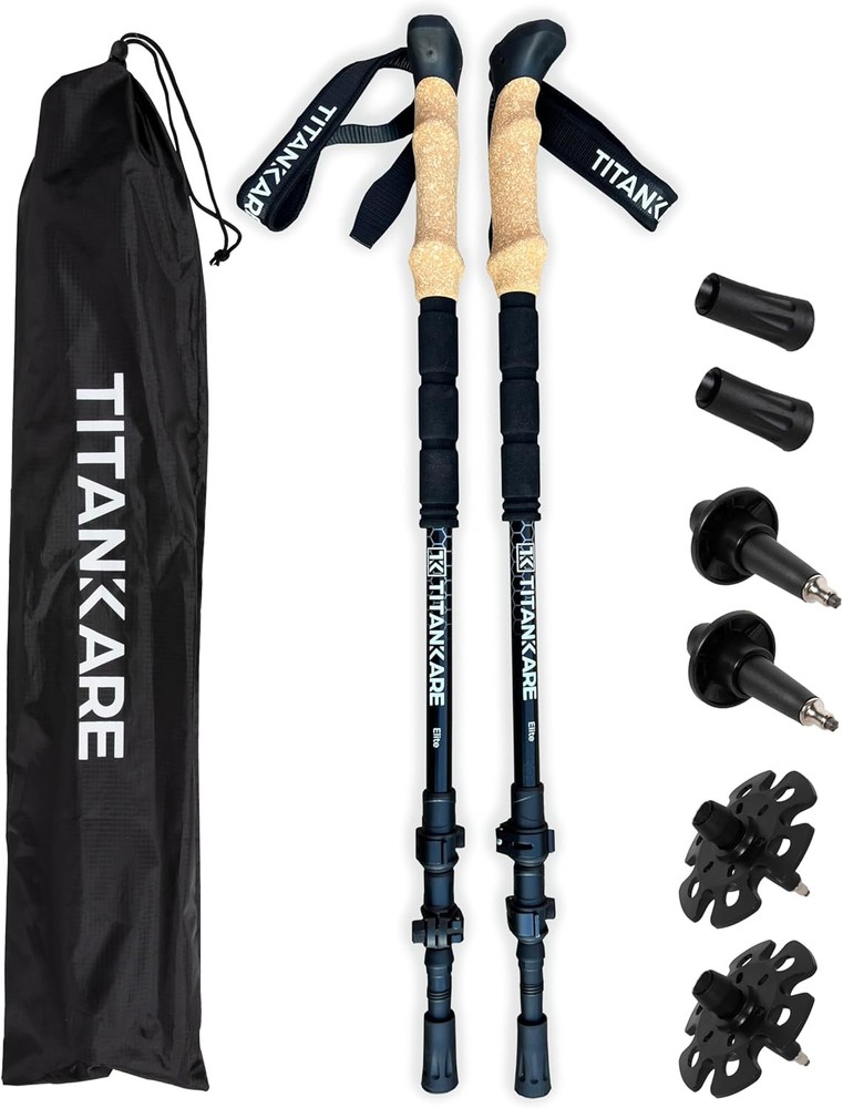 Collapsible Lightweight Trekking Poles – Hiking and Walking Sticks with Cork