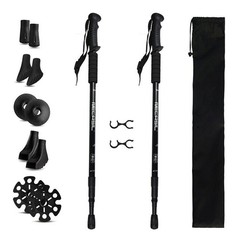 2X Hiking Trekking Poles Nordic Walking Sticks Adjustable Anti-shock Alpenstock