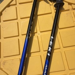 Pair Adjustable Trekking Poles Black Blue Foam Grip Wrist Straps