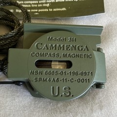 Cammenga Model 3H Tritium Lensatic Compass Olive Drab US Military Issue Pouch