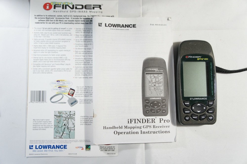 Lowrance iFinder Pro GPS+WAAS Receiver w/ Manual – Fishing Hunting Hiking