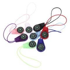 20Pcs Outdoor Pocket Compass On Cord Mini Survival Compass (Mixed Color)