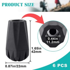 6PCS Walking Stick Tips, Shock Absorption Trekking Pole Tips Replacements, An…